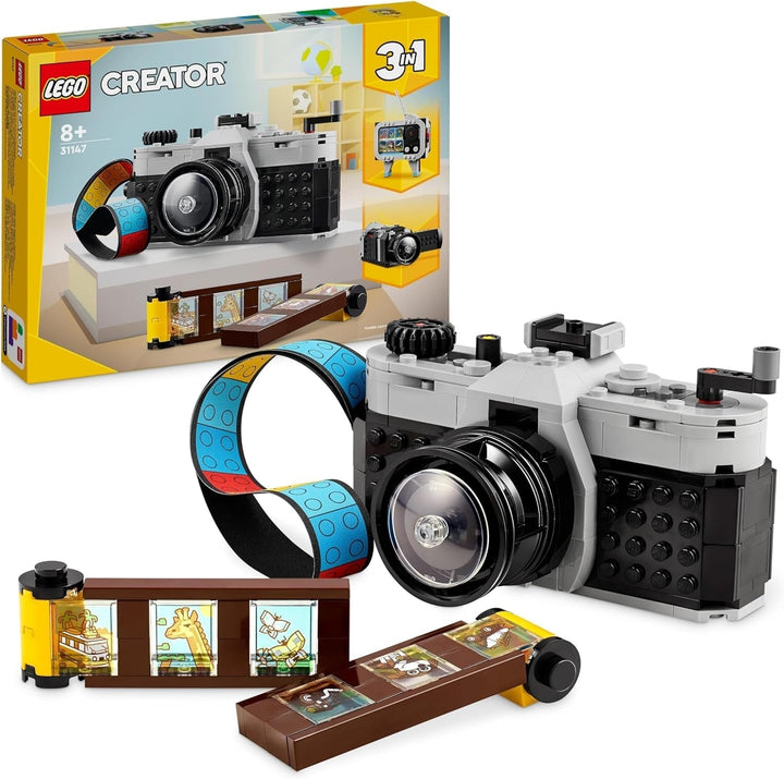 LEGO Creator 3In1 Retro Camera Toy, Camera video, Set TV, Decorațiuni de birou pentru copii sau accesorii pentru dormitor, Cadouri de fotografie pentru fete și băieți de la 8 ani 31147 Seturi de constructie Besuche den LEGO-Store Singur