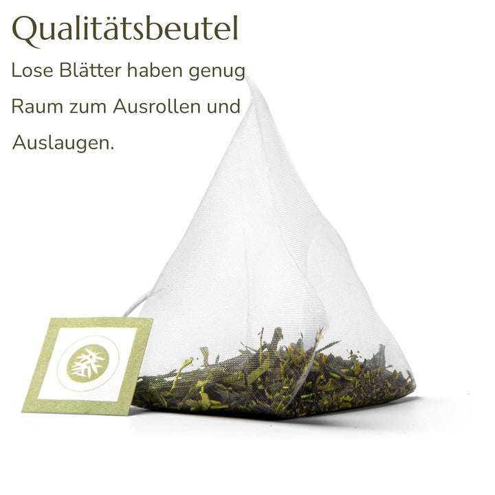 Anna'S Teapot Sencha Ceai verde organic Pliculețe - Ceai verde japonez organic 20 pliculețe piramidale într-o pungă resigilabilă