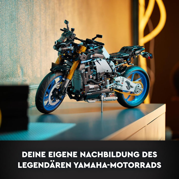 LEGO 42159 Technic Yamaha MT-10 SP Kit model de motocicletă pentru adulți, model autentic de vehicul cu motor cu 4 cilindri, direcție funcțională și aplicație Ar, cadou pentru bărbați și femei Seturi de constructie Besuche den LEGO-Store