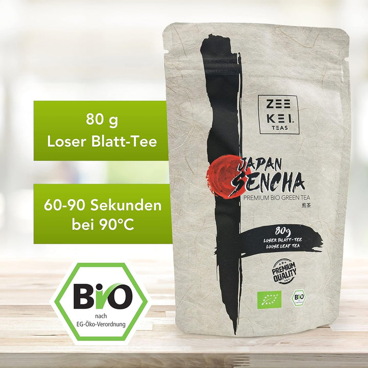 Matchamagic Sencha organic - Ceai verde japonez 80 g - Frunze vrac - Ceai verde aromat - Alternativă la Matcha