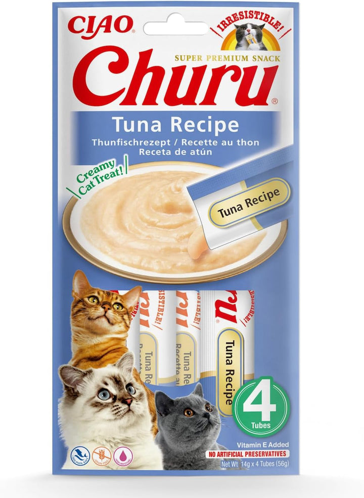 INABA Churu The Best Cat Treats For Vet, Training, Bonding, Dulciuri cremoase pentru pisici, cutie variată cu 100% carne naturală | Fără cereale, fără zahăr, cu conținut scăzut de calorii 40 X 14 G