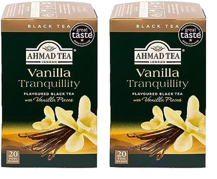 Ahmad Tea - Fruit Tea Selection - Sortiment de ceaiuri de fructe din ceai negru - Măr, piersică și fructul pasiunii, căpșuni, lămâie și lime - Ambalate individual și sigilate pentru păstrarea aromelor - 20 pliculețe de ceai cu bandă