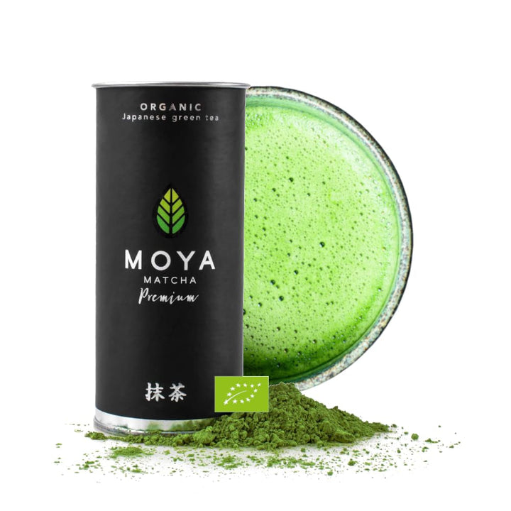 Ceai verde organic Moya Matcha pulbere | 100 g calitate premium pentru ceremonie | Cultivat și recoltat organic în Uji, Japonia | Ceai verde pulbere Matcha | Ideal pentru ceremonia japoneză a ceaiului cu apă