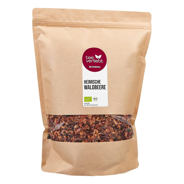 Teeverliebt - Ceai de fructe vrac, fructe de pădure locale, 1000 g I Ceai de fructe vrac I Compoziție echilibrată a amestecului de ceai din fructe de pădure locale I Ceai de fructe vrac bio, 1 kg