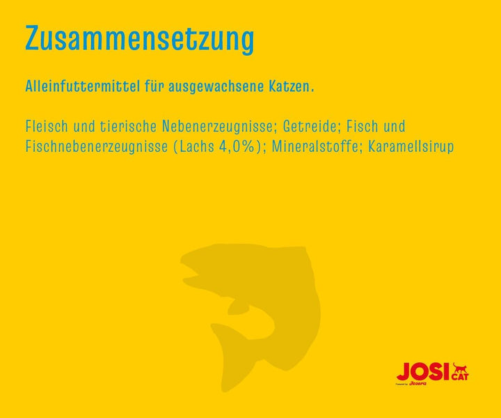Josicat Fish in Sauce (12 X 415 G) | Adult | Hrană umedă premium pentru pisici adulte | Somon în sos | Vitamina D3 & E | Powered by JOSERA | Hrană umedă pentru pisici | Hrană completă | 12-Pack
