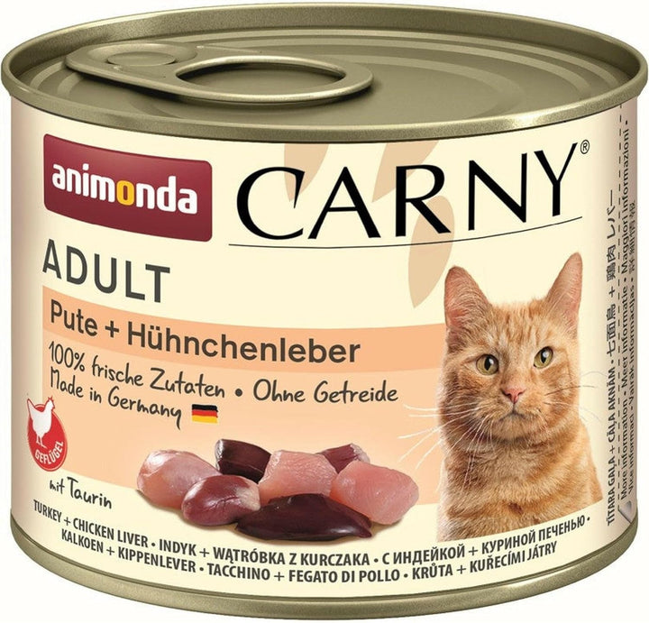 Animonda Carny Adult Hearty Variation (12 X 400 G), hrană umedă pentru pisici adulte, hrană umedă cu 100% ingrediente din carne proaspătă, hrană pentru pisici fără cereale și zahăr