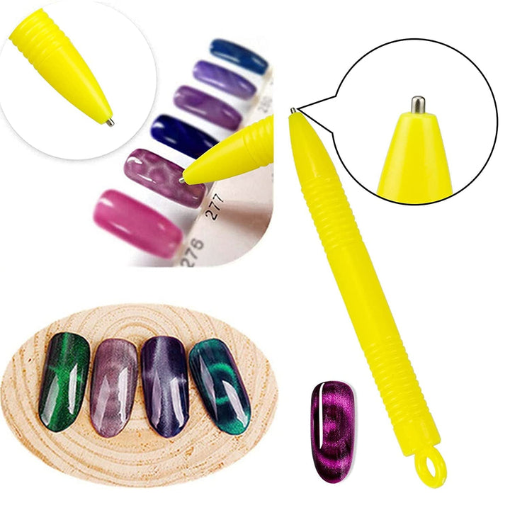 Nail Art Werkzeug Magnetstift, 10 Stück Nagel Magnet Stick Tool Set, Nagel Magnet Stift Und Starker Magnet Stock Punktierungsstifte Für DIY 3D Magnetisches Katzenauge UV Gel Polnisch Nagel Kunst