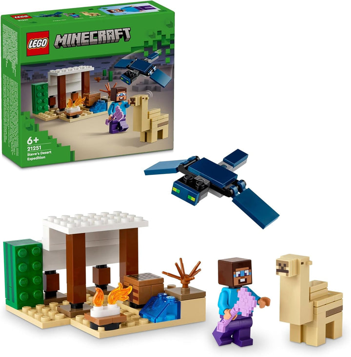 LEGO Minecraft Steve's Desert Expedition, set de joc video pentru băieți și fete, biom cu Steve, casă, figurine și jucărie Camel, cadou de gamer pentru copii de la 6 ani 21251 Seturi de constructie Besuche den LEGO-Store Titlu implicit