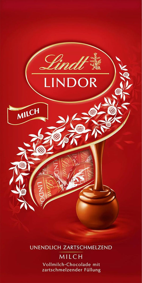 Sfere din ciocolată cu lapte, umplute, Lindt LINDOR, 137 grame Bomboane de Ciocolata Naty Shop 137 grame Ciocolata cu lapte