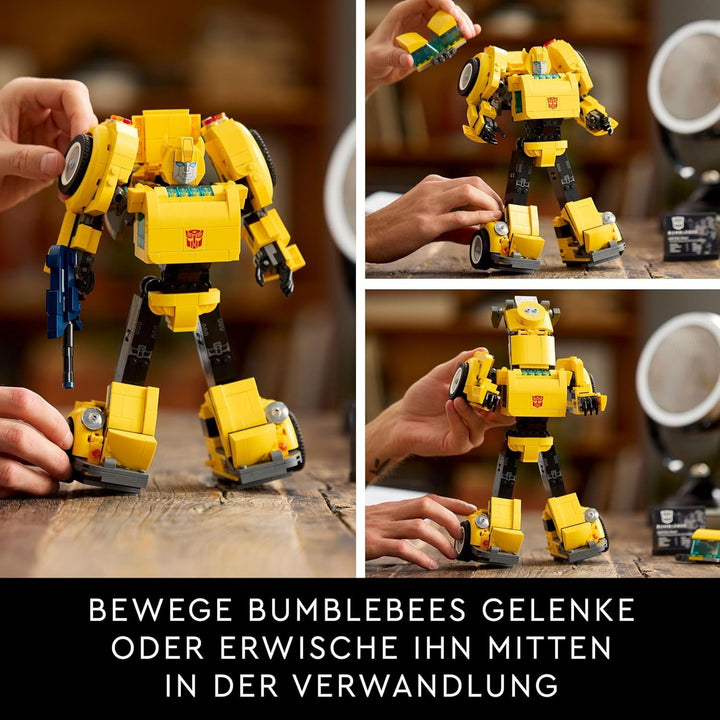 LEGO Icons Transformers Bumblebee, Figurină de acțiune robot pentru adulți de colecționat, Set de construcție pentru film pentru fanii science fiction, Poate fi transformat într-o mașină, Jucărie de aventură 10338 Seturi de constructie Besuche den LEGO-Store