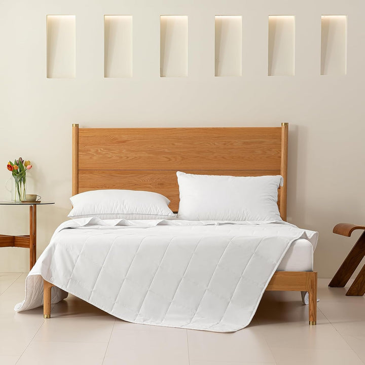 Good Nite Double Duvet, 4.5 Tog, Summer Duvet, Double Duvet, White, Quilt, Poliester, Soft And Lightweight And Machine Washable With Corner Bands (Double Bed 200 X 200 Cm) Plapumi si pilote Naty Shop