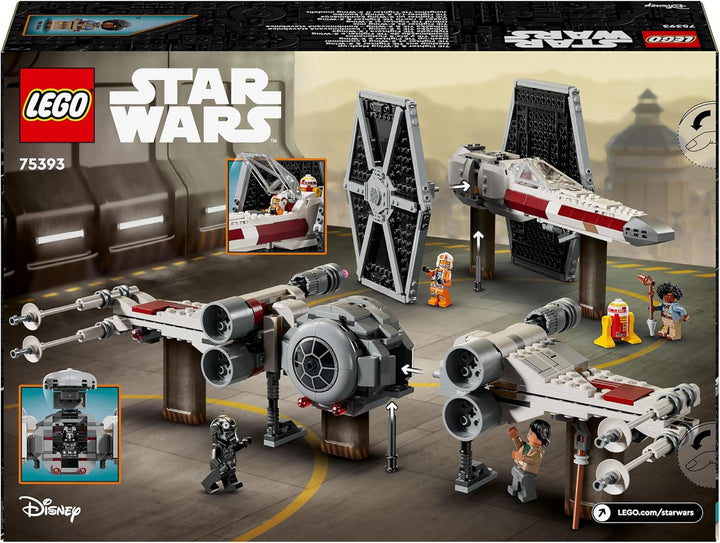 LEGO Star Wars TIE Fighter & X-Wing Mashup, jucărie construibilă Starfighter, idee de cadou pentru copii, nave stelare personalizabile, cadou pentru băieți, fete și toți fanii 75393 Seturi de constructie Besuche den LEGO-Store