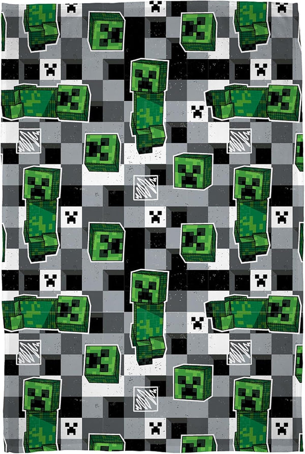 Character World Minecraft Oficial Fleece Pătură | Scribble Design Reversibil 2 fețe, Super Soft, Pătură caldă Paturi si Cuverturi Besuche den Character World-Store Multicolor 150 X 100