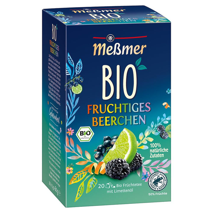 Meßmer Bio Rote Beeren | Ingrediente 100% naturale | 20 pliculețe de ceai | Vegan | Fără gluten | Fără lactoză
