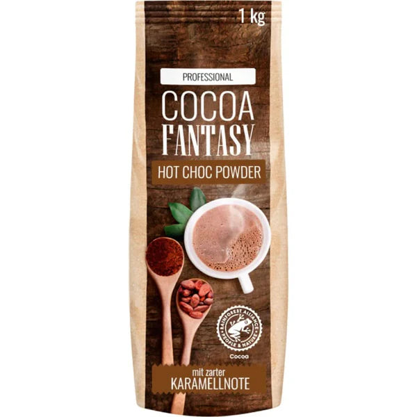 Kakaová fantazie horký choc prášek, 1 kg kakaový prášek pro horkou čokoládu, 15% obsah kakaa