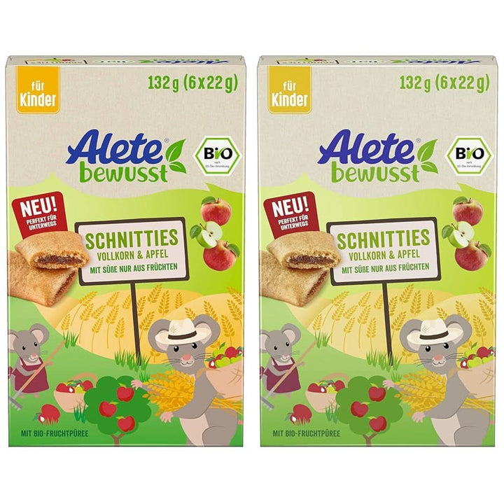 Alete Bio Schnitties cereale integrale si mere 6 X 22 grame Mama si Copilul Naty Shop 2 x 132 grame