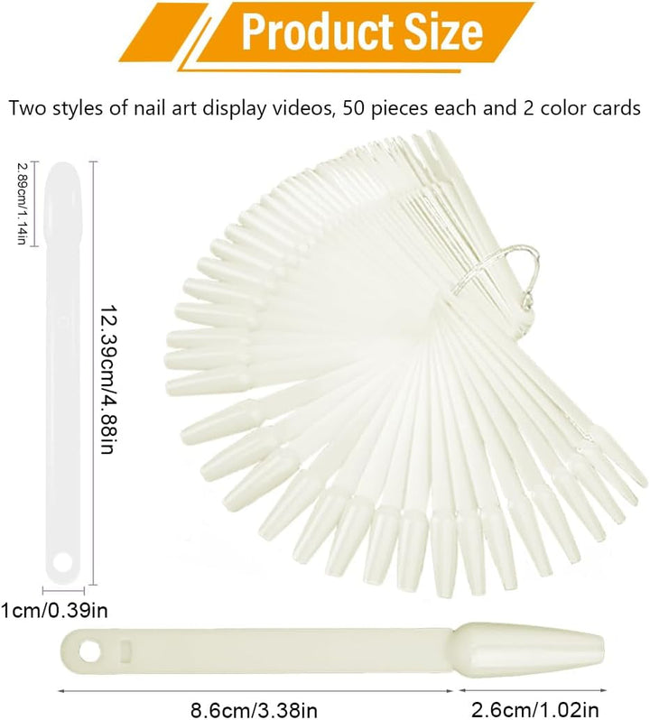 100 de accesorii pentru semnarea unghiilor, șabloane pentru unghii, cap rotund transparent și culoare naturală tip balet, accesorii pentru semnarea unghiilor, vine cu 2 autocolante digitale cu sclipici 1-100