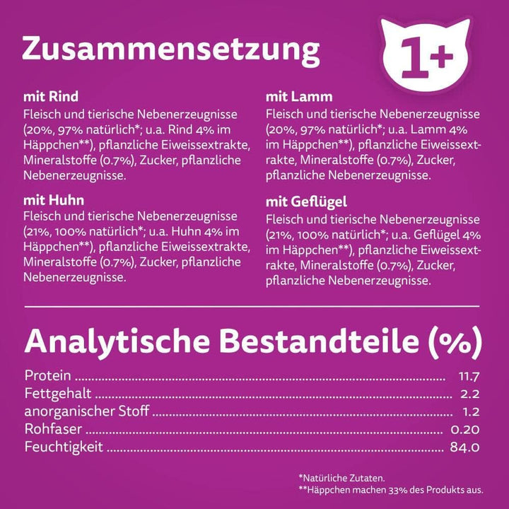 Hrană pentru pisici Whiskas 1+ Pure Delight Classic Selection in Jelly, 12X85G (4 pachete) - Hrană umedă de calitate superioară pentru pisici adulte în 48 de plicuri