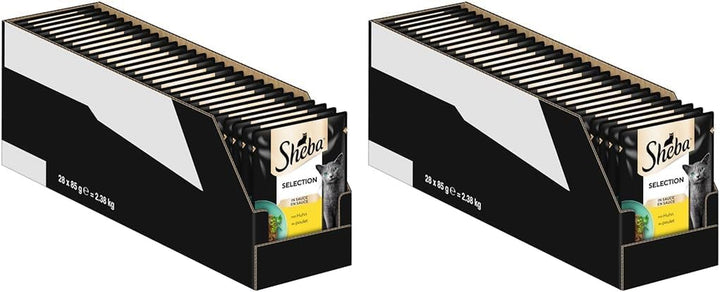 SHEBA Portion Pouch Hrană umedă pentru pisici Selection In Sauce With Salmon And Pollock Msc-Certified 28 X 85G