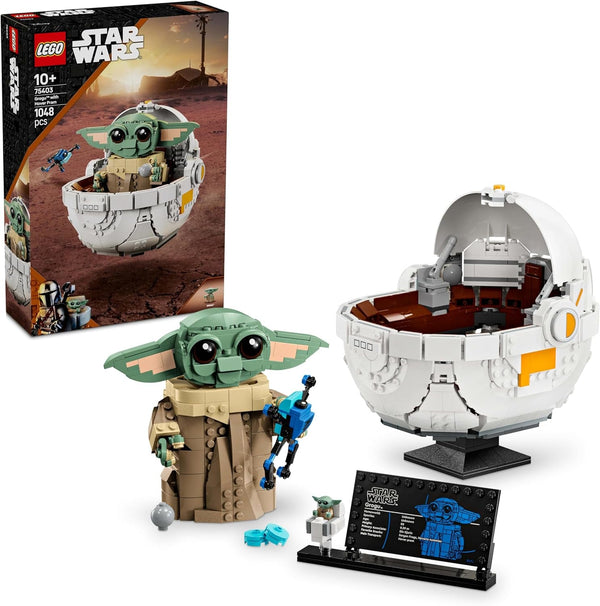 LEGO Star Wars 75403 Grogu în leagănul său repulsor din Mandalorian - Minifigurină de colecție - Model de construit, jucat și expus - Decorațiuni pentru casă - Cadou pentru băieți și fete cu vârsta de peste 10 ani Seturi de constructie Besuche den LEGO-Store Titlu implicit
