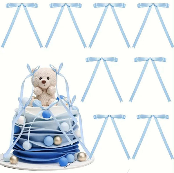 Elegantní sada 10ks nejedlých dekorací, modrá mašle