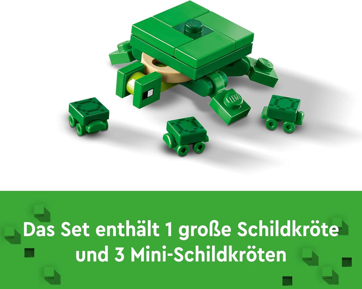 LEGO Minecraft The Turtle Beach House, casă de jucărie cu accesorii pentru fete și băieți de la 8 ani, set cu animale și personaje din jocul video, cadou pentru gameri 21254 Seturi de constructie Besuche den LEGO-Store
