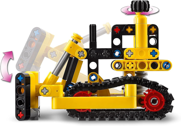 Buldozer greu LEGO Technic, buldozer de jucărie de construit, de adăugat la șantierul tău de construcții, jucărie de construcții pentru copii, cadou tehnologic pentru băieți și fete de la 7 ani 42163 Seturi de constructie Besuche den LEGO-Store