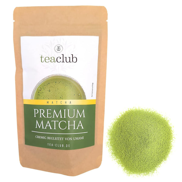 Ceai Matcha Premium Japonia 100 g - Testat în laborator - Pulbere Matcha ceremonială pentru prepararea Matcha cu notă Umami, pulbere de ceai verde 100% naturală, ideală pentru Matcha Latte, Teaclub