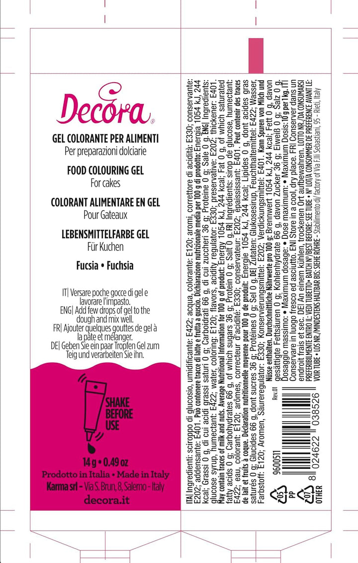 9600511 GEL COLORANT ALIMENTAR FUCSIA 14 G