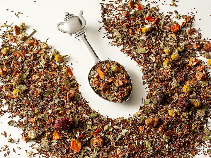 VITSTORM® BIO TEE Mom &amp; Kids – Ceai pentru femei și alăptare – Rooibos, mere, fenicul, melisă, alchemilla, căpșuni – Ceai relaxant - Fructat și delicios - Fără cofeină - Ceai din plante 100 g