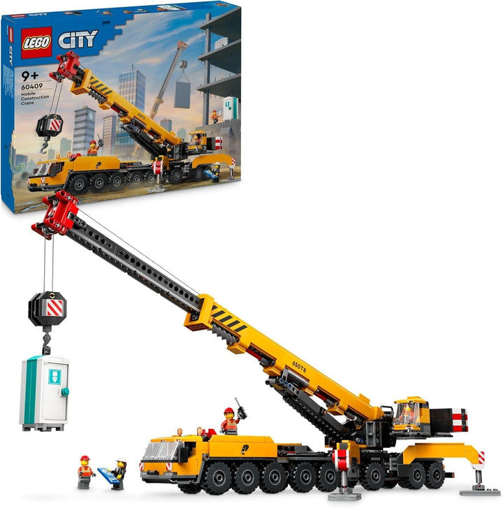 Macara mobilă de construcții LEGO City, jucărie de construcții pentru băieți și fete, cadou pentru copii creativi, braț lung extensibil, 4 minifigurine de muncitori în construcții pentru jocuri de rol 60409 Seturi de constructie Besuche den LEGO-Store Titlu implicit
