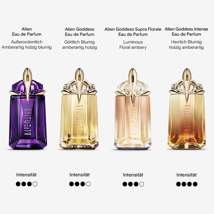 MUGLER Alien Eau De Parfum, Parfum de damă, Chihlimbar, Lemnos și Floral, Parfum excepțional, Reîncărcabil, 30 ml + MUGLER Alien Deodorant Spray parfumat, 100 ml