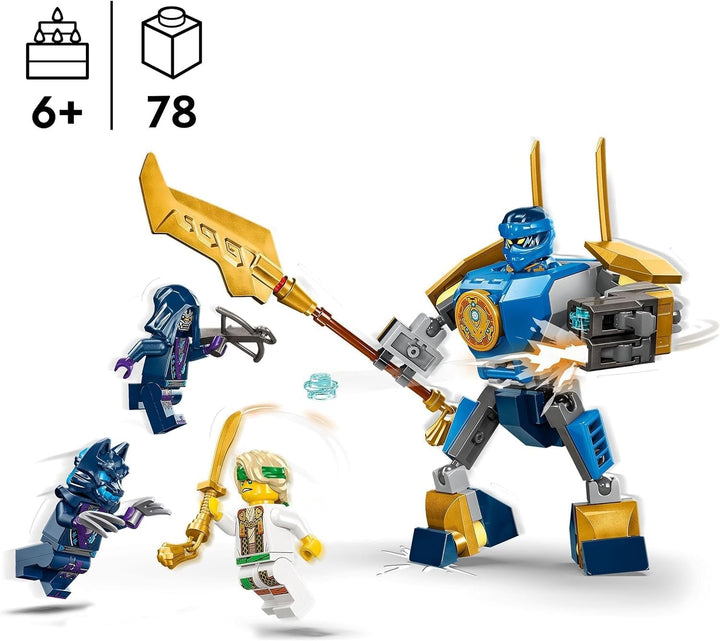 LEGO NINJAGO Jay Battle Mech, jucărie ninja pentru copii cu figurine, inclusiv minifigurina Jay cu mini katana, figurine de acțiune și mecs, cadou mic pentru băieți și fete creative de la 6 ani 71805 Seturi de constructie Besuche den LEGO-Store