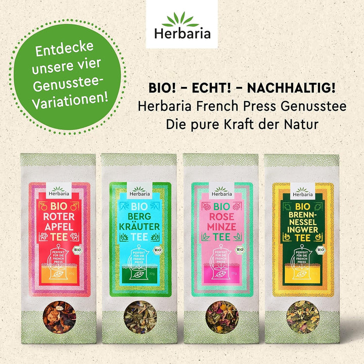 Amestec de ceai Herbaria trandafir-mentă bio 20 g - ceai din plante 100% bio - gust natural seducător și floral & numai ingrediente naturale - produs climatic neutru & ambalaj fără plastic