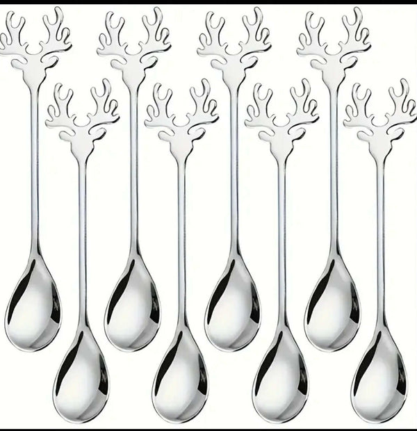 Sada 6 lžic se sobí hlavou, Nerezová ocel, Stříbro