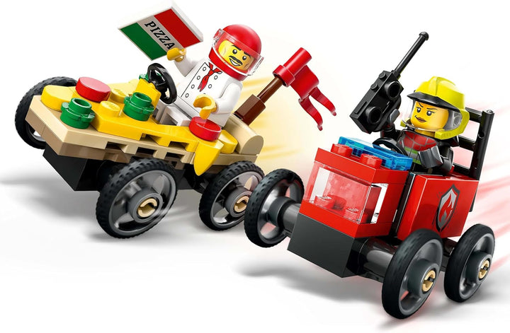 LEGO City Pizza Delivery Van Vs. Pizza Truck - Jucărie cu cutie de săpun pentru fete și băieți de la 5 ani - Set de construcție cu 2 minifigurine șofer - Cadou aniversar și de vacanță 60458 Seturi de constructie Besuche den LEGO-Store
