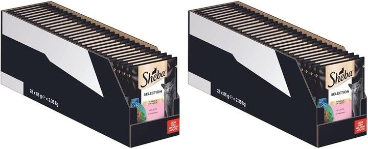 SHEBA Portion Pouch Hrană umedă pentru pisici Selection In Sauce With Salmon And Pollock Msc-Certified 28 X 85G