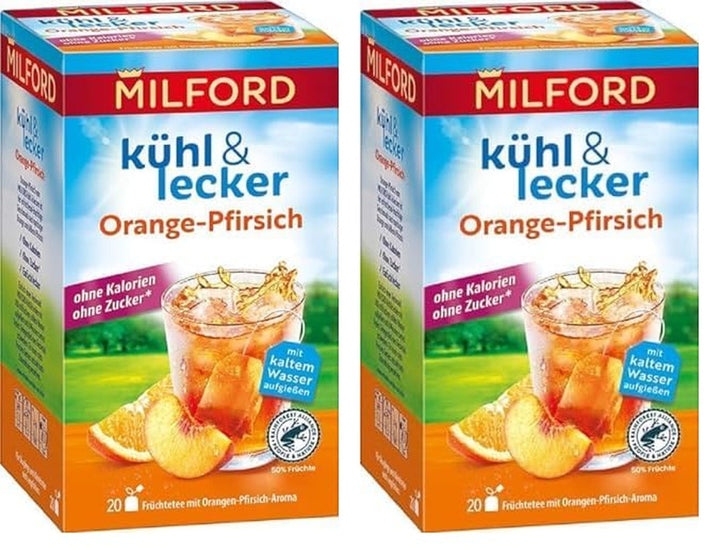 MILFORD Răcoritor și delicios Maracuja-Vanilie | Ceai de fructe cu aromă de maracuja-portocală-vanilie | 18 pliculețe de ceai