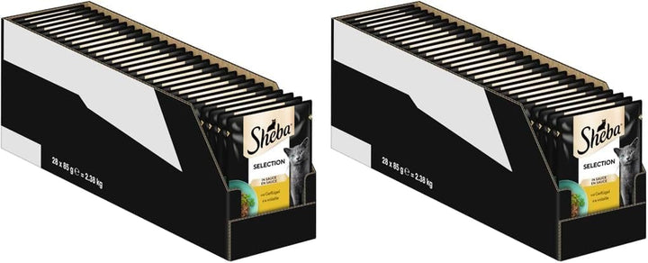 SHEBA Portion Pouch Hrană umedă pentru pisici Selection In Sauce With Salmon And Pollock Msc-Certified 28 X 85G