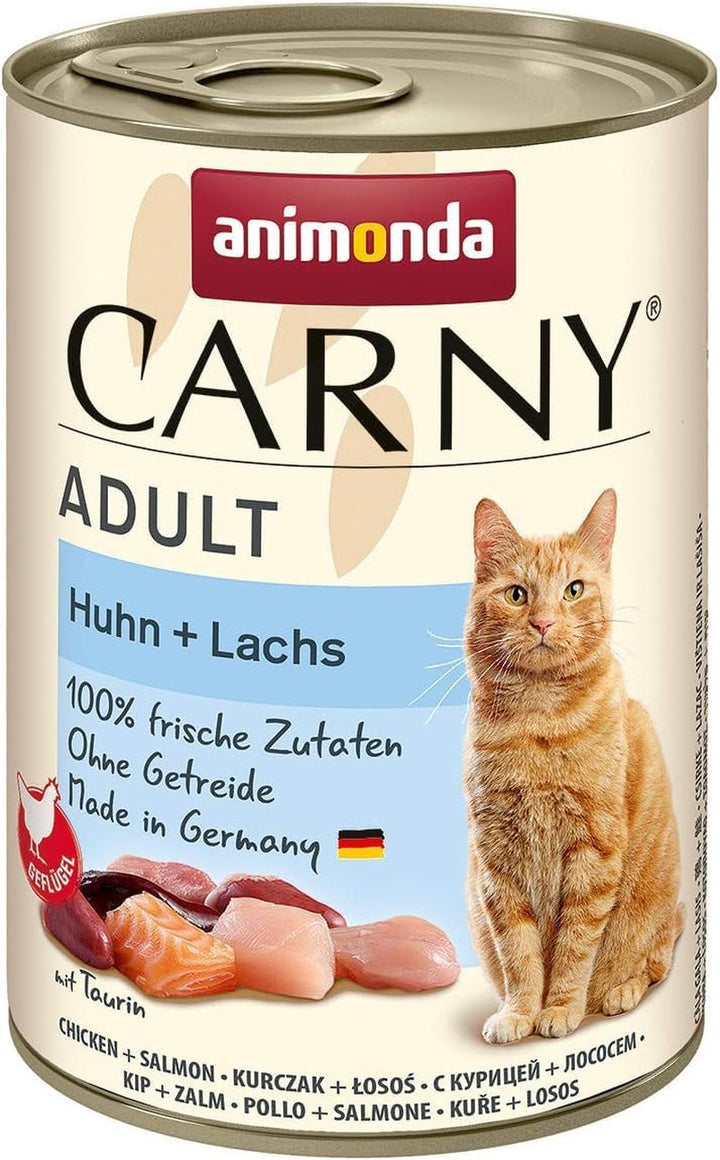 Animonda Carny Adult Hearty Variation (12 X 400 G), hrană umedă pentru pisici adulte, hrană umedă cu 100% ingrediente din carne proaspătă, hrană pentru pisici fără cereale și zahăr