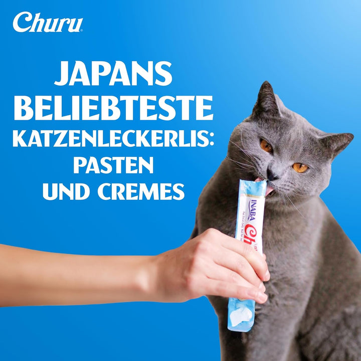 INABA Churu The Best Cat Treats For Vet, Training, Bonding, Dulciuri cremoase pentru pisici, cutie variată cu 100% carne naturală | Fără cereale, fără zahăr, cu conținut scăzut de calorii 40 X 14 G