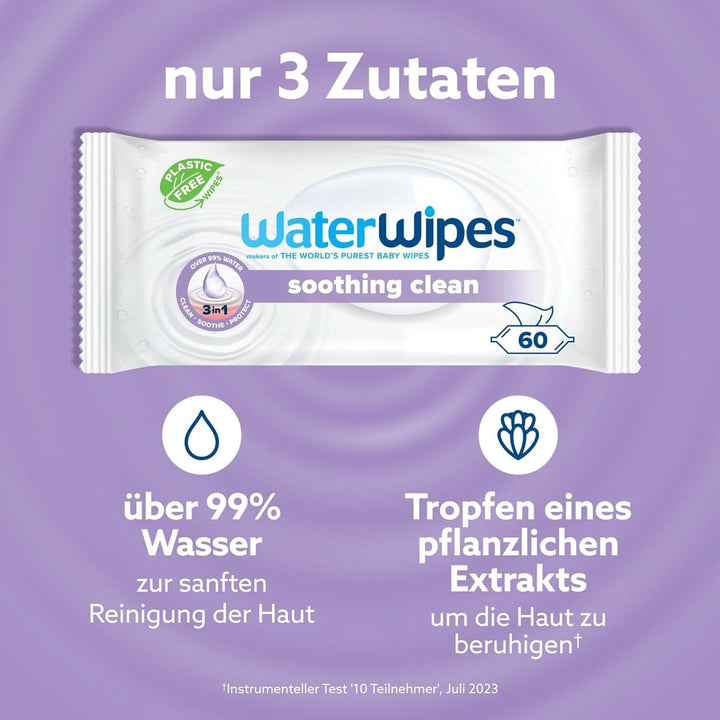 Waterwipes Lindernde Säuberndebabytücher, 720 Tücher (12 Packungen), Mit 99% Wasser & Botanischen Extrakten, Feuchttücher Für Gesicht & Körper Naty Shop