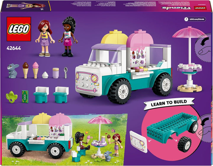 Camion de înghețată LEGO Friends Heartlake City, set de joacă pentru jocuri de rol, set de construcție cu 2 figurine și un iepuraș, jucărie pentru fete de la 4 ani, jucărie de construcție cu minifigurine ale personajelor 42644 Seturi de constructie Besuche den LEGO-Store
