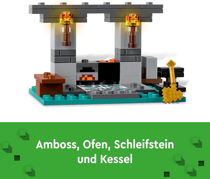 LEGO Minecraft The Armoury, set de jocuri cu figuri de eroi, arme de jucărie și figura Alex, jucărie de acțiune pentru băieți și fete, cadou pentru gameri și copii de la 7 ani 21252 Seturi de constructie Besuche den LEGO-Store