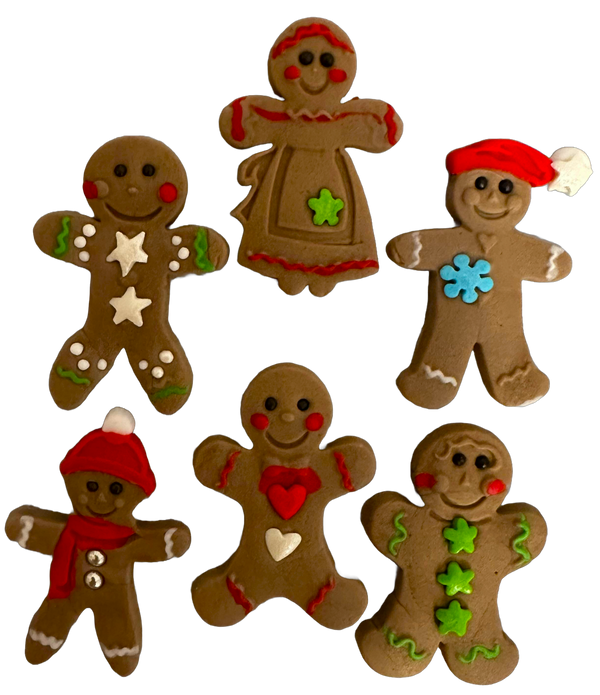 Set 6 decoratiuni comestibile din zahar, Turta dulce - Craciun Decoratiuni din Pasta de Zahar Nati Shop