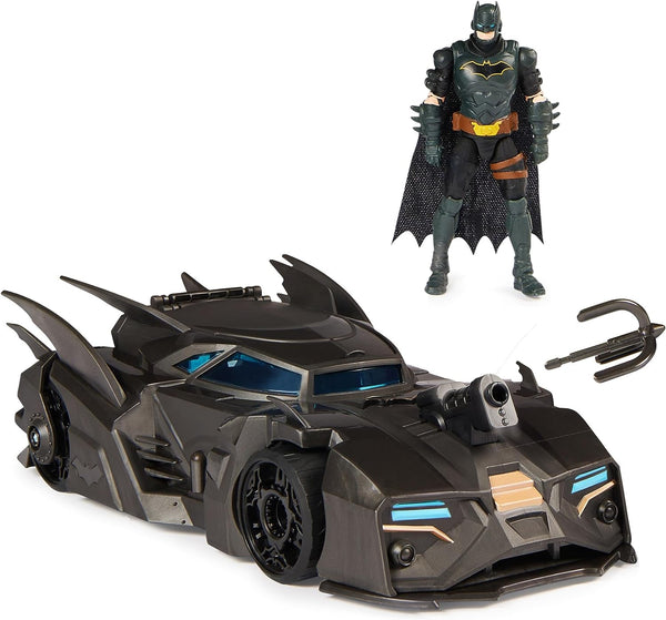 DC Comics Batman Batmobil offroad cu catapultă cu cârlig de prindere și celulă cu grilă în spate, inclusiv figurină Batman de 10 cm, pentru fanii supereroilor cu vârsta de 4 ani și peste Action figures Naty Shop Singur