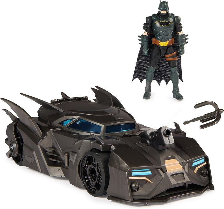 DC Comics Batman Batmobil offroad cu catapultă cu cârlig de prindere și celulă cu grilă în spate, inclusiv figurină Batman de 10 cm, pentru fanii supereroilor cu vârsta de 4 ani și peste Action figures Naty Shop Singur