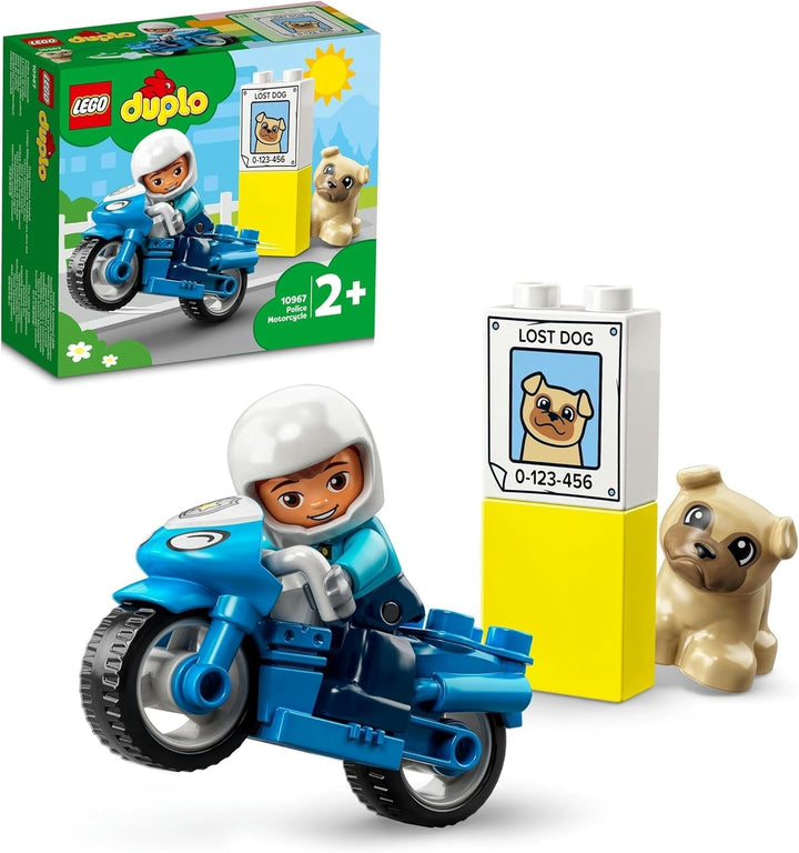 Motocicletă de poliție LEGO 10967 DUPLO, Jucărie de poliție pentru copii mici de la 2 ani, Jucărie ideală pentru abilități motorii pentru bebeluși, Motocicletă de jucărie Seturi de constructie Besuche den LEGO-Store Singur