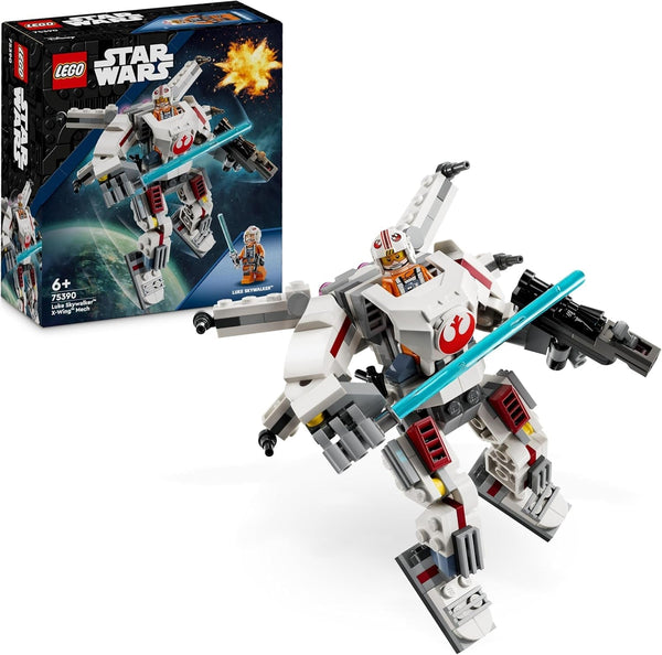 LEGO Star Wars X-Wing Mech al lui Luke Skywalker, cărămizi de jucărie de colecționat, aventură de acțiune, idee de cadou pentru băieți și fete creative cu vârsta de 6+ 75390 Seturi de constructie Besuche den LEGO-Store Titlu implicit