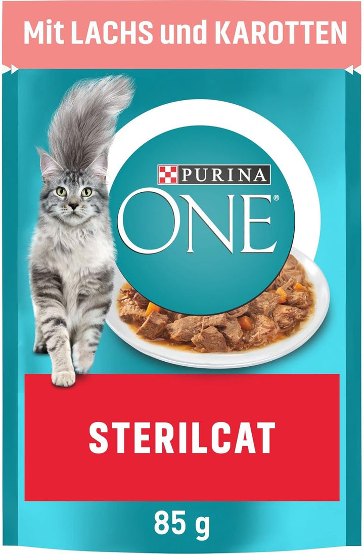 PURINA ONE STERILCAT Hrană umedă pentru pisici, bucăți fragede în sos pentru pisici sterilizate, cu curcan, pachet de 26 (26 X 85G)
